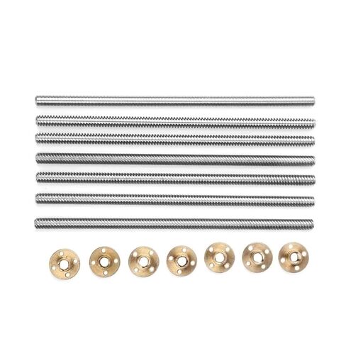 Linear Motion Ball Screw Precision Part 1pcs Stainless Steel Precision Trapezoidal Threaded Large Screw T14*3 Copper Nut(200mm) in Kuwait
