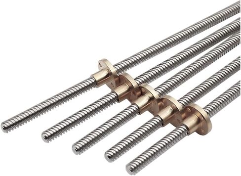 برغي الكرة المعدنية Nut T8 Lead Lead 100mm-500mm برغي الرصاص 8 مم براغي شبه منحرف ضوايا النحاس Leadscrew جزء CNC Pitch 2mm 8 مم (500 مم مع الجوز) in Saudi Arabia