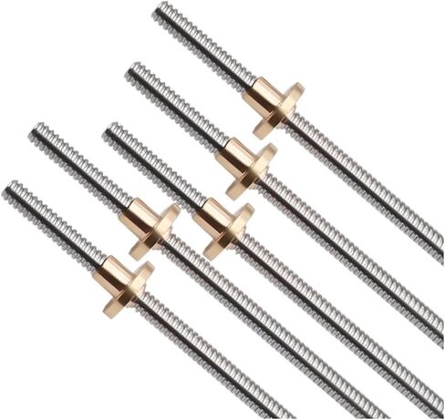 برغي الكرة المعدنية Nut T8 Lead Lead 100mm-500mm برغي الرصاص 8 مم براغي شبه منحرف ضوايا النحاس Leadscrew جزء CNC Pitch 2mm 8 مم (500 مم مع الجوز) in Saudi Arabia