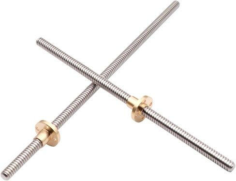 برغي الكرة المعدنية Nut T8 Lead Lead 100mm-500mm برغي الرصاص 8 مم براغي شبه منحرف ضوايا النحاس Leadscrew جزء CNC Pitch 2mm 8 مم (500 مم مع الجوز) in Saudi Arabia