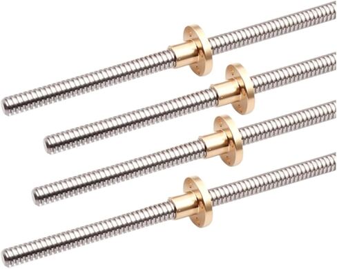 برغي الكرة المعدنية Nut T8 Lead Lead 100mm-500mm برغي الرصاص 8 مم براغي شبه منحرف ضوايا النحاس Leadscrew جزء CNC Pitch 2mm 8 مم (500 مم مع الجوز) in Saudi Arabia