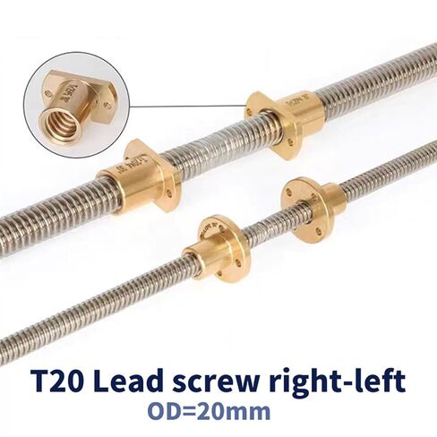 Double nut Ball Screw Control Machine 1pcs 304 Stainless Steel T20 Lead Screw Right-Left Length 100-600mm OD 20mm Lead 4mm with Nut for 3D Printer Part(350mm) in Kuwait