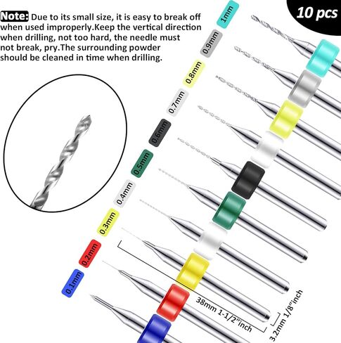 Mudder 57 قطع بتات يدوي بتات ، 46 PCS Pin Vise Micro Twist Drills و 10 PCS PCB Mini Cutting Bits for Resin Polymer Clay Jewelry (Silver) in Saudi Arabia