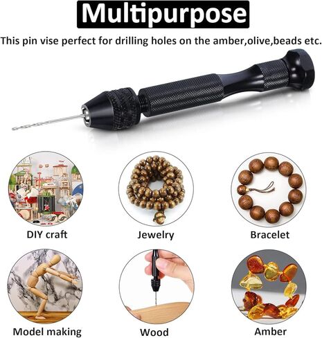 Mudder 57 قطع بتات يدوي بتات ، 46 PCS Pin Vise Micro Twist Drills و 10 PCS PCB Mini Cutting Bits for Resin Polymer Clay Jewelry (Silver) in Saudi Arabia