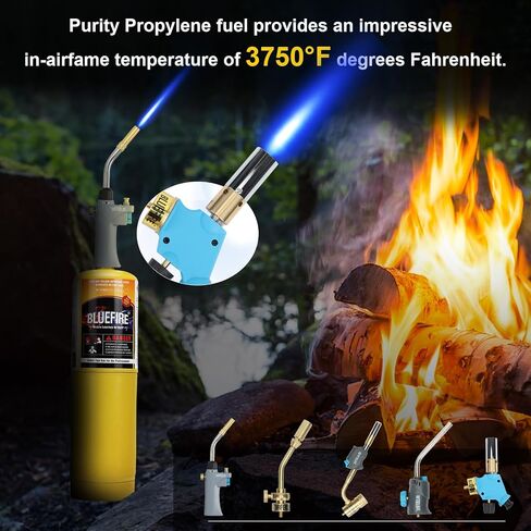 BLUEFIRE (2) 14.1 oz Modern MAPP Gas Cylinder 99.9% High Purity Propylene Equal to MAP-PRO Hotter than Small Propane Tank Torch Fuel Various Packages Available MAP GAS Cylinder Torch Kit Pack of 2 in Saudi Arabia