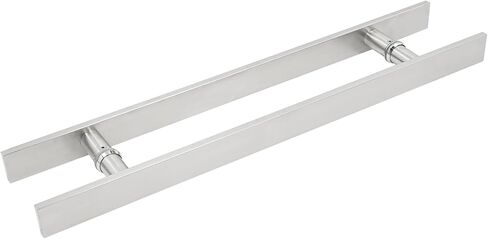 23.43in مقبض باب سحب الضغط ، الفولاذ المقاوم للصدأ مزدوج الوجه h شكل منزلق الباب لمكتب المنزل التجاري (الفضة المصنوعة) in Kuwait