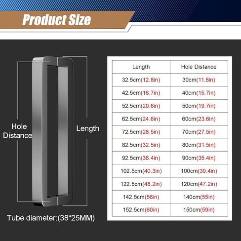Mwang Highted Duty Stain Dutive Push Door Handle ، Bar Bar Bar Bar Barn Barn Barn Classe Class ، ودخول متجر المكتب ، وسكان المرائب البوابات (اللون: Black1 ، الحجم: 122.5 سم/48. in Kuwait