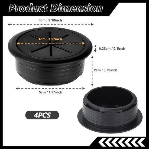 4pcs 2 بوصة المكتب Grommet غطاء ثقب الجدول المرن للكابلات معدات سطح المكتب إدارة الأسلاك in Saudi Arabia