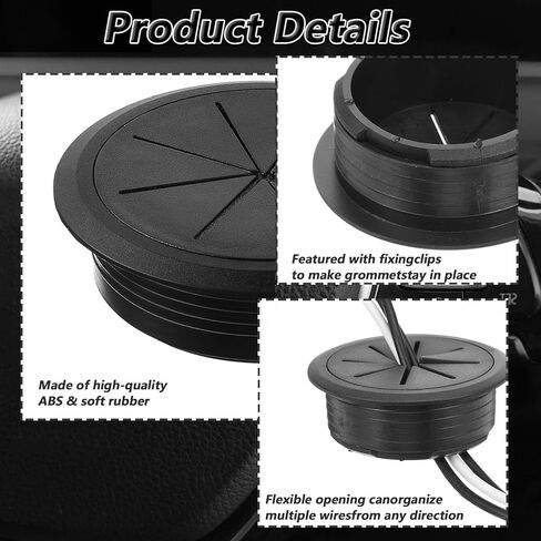4pcs 2 بوصة المكتب Grommet غطاء ثقب الجدول المرن للكابلات معدات سطح المكتب إدارة الأسلاك in Saudi Arabia