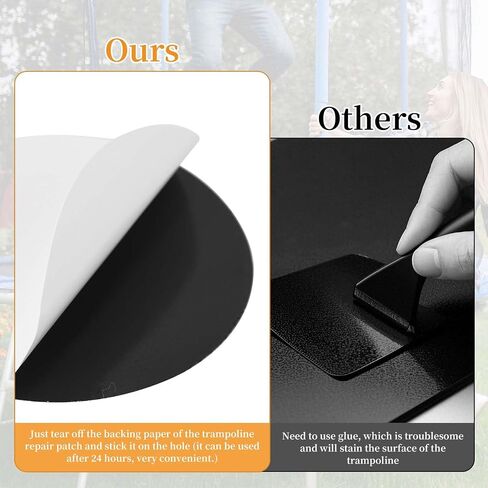 6pcs Trampoline Patch Repair Kit, 3.94x3.94in Self-Adhesive Rubber Trampoline Pad Replacement Parts with Scraper for Holes Tears in Mats Accessories (Round) in Saudi Arabia
