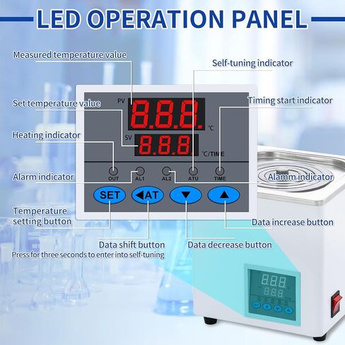 Lab Water Bath, 3L Digital Thermostatic Heater Water Bath with 1 Chamber, Selectable Opening for Laboratory Chemical & Biological Experiment (110V/6Hz) in Saudi Arabia