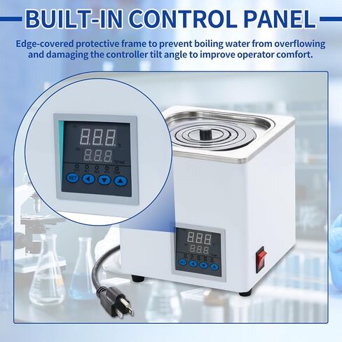 Lab Water Bath, 3L Digital Thermostatic Heater Water Bath with 1 Chamber, Selectable Opening for Laboratory Chemical & Biological Experiment (110V/6Hz) in Saudi Arabia
