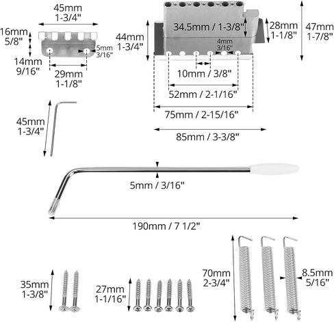 QWORK Guitar Tremolo Bridge Set, 52.5mm String Spacing, Electric Guitar Replacement Accessories in Saudi Arabia