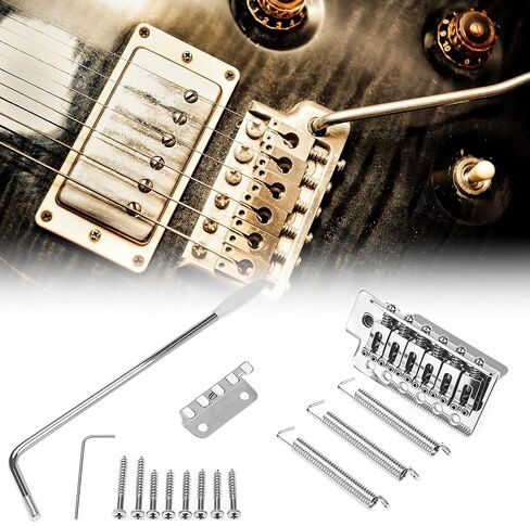 QWORK Guitar Tremolo Bridge Set, 52.5mm String Spacing, Electric Guitar Replacement Accessories in Saudi Arabia
