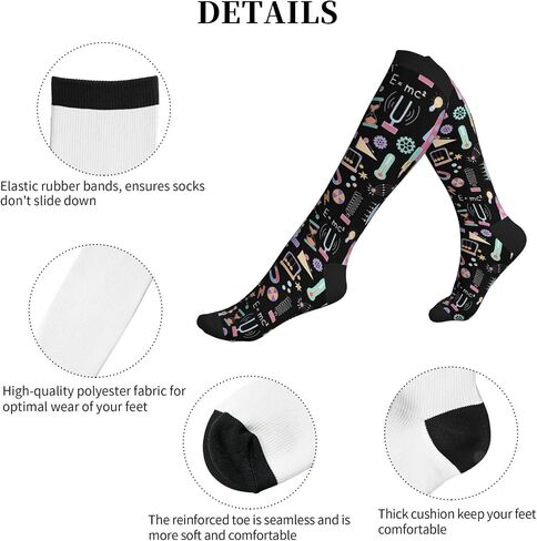 Compression Socks Knee High Circulation Support Socks For Women Men Athletic Running Work Hiking Cycling Travel in Saudi Arabia
