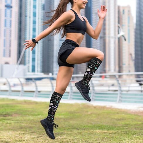 Compression Socks Knee High Circulation Support Socks For Women Men Athletic Running Work Hiking Cycling Travel in Saudi Arabia