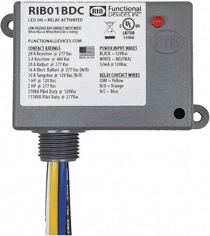 الأجهزة الوظيفية Inc/Rib Prewired Relay ، 120VAC ، 20A @ 277V ، SPDT in Saudi Arabia