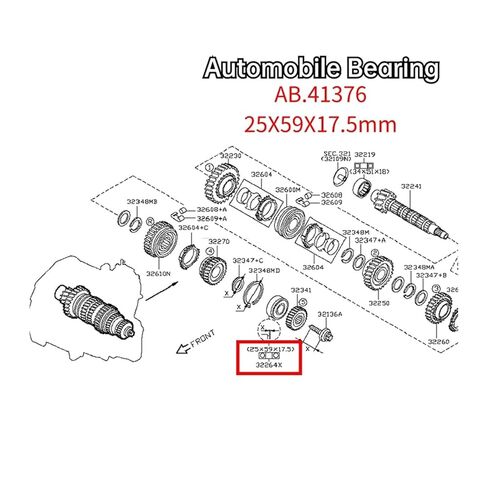 1PCS AB.41376.Y.S.04/03/01 25 * 59 * 17.5MM Bearing Transmission Bearing 32203-00Q0A 322754793R in Kuwait