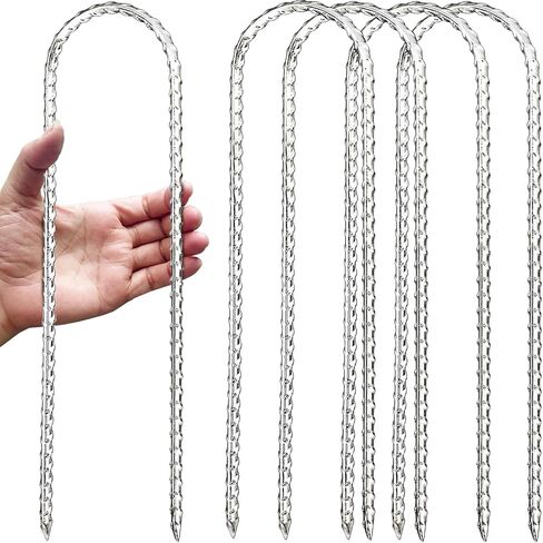 12 "Stampoline Stakes تربط الرهانات الشاقة على شكل U -Office على شكل إكسسوارات ترامبولين شديدة التحمل ، مجموعة من 4 ، أسود in Saudi Arabia