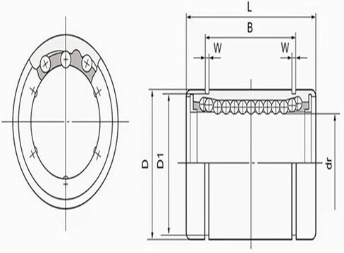 10pcs محامل خطي مضاد للمواد القياسية LM6UU LM8UU LM10UU LM12UU 13 16 20UU/LUU (LM10LUU 10x19x55mm) in Saudi Arabia