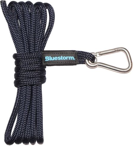 Bluestorm 3/8" x 25' Double Braid Red Launch Line w/Stainless Steel Clip - Made in USA in Kuwait
