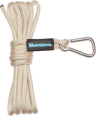 Bluestorm 3/8" x 25' Double Braid Red Launch Line w/Stainless Steel Clip - Made in USA in Kuwait
