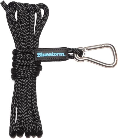 Bluestorm 3/8" x 25' Double Braid Red Launch Line w/Stainless Steel Clip - Made in USA in Kuwait