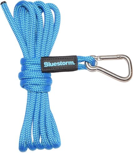 Bluestorm 3/8" x 25' Double Braid Red Launch Line w/Stainless Steel Clip - Made in USA in Kuwait