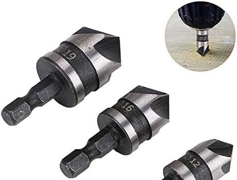 3pc سداسي شانك 90 درجة أسود خمسة شفرة شامفير 12/16/19mm countersk in Saudi Arabia