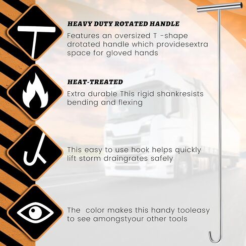 Zonon 4 Pack 31 "Fifth Wheel Puller Orange 5th Wheel Pin Tows Solid Steel Chrome Plated Manole Hooks Highting Type Type Type Type Type Type لسحب أغطية Manole Drain Drain Storm in Kuwait