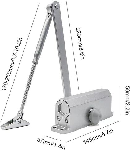 25-85KG Automatic Door Closer Hydraulic Adjustable Speed Positioning Door Stop Safety Spring Buffer Protective Door Holder Tools(25-45KG) in Saudi Arabia