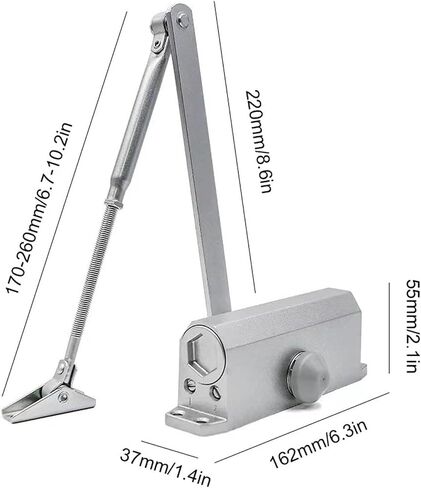 25-85KG Automatic Door Closer Hydraulic Adjustable Speed Positioning Door Stop Safety Spring Buffer Protective Door Holder Tools(25-45KG) in Saudi Arabia