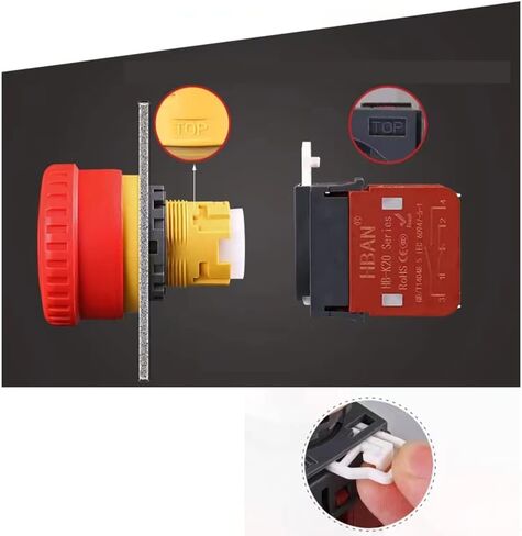 HB-K20 مقاوم للماء IP65 22mm 20a حالة طوارئ توقف عن زر الضغط على زر التبديل 2NO 2NC in Saudi Arabia