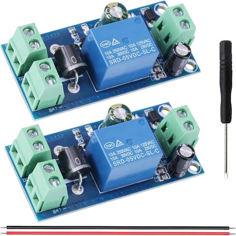 2 pcs DC Power Switch Module 5V~48V 10A Automatic Battery Power Transfer Switch Emergency Automatic Conversion Module with 20awg red and Black Cable Screwdriver for Incubator, Laptop in Saudi Arabia