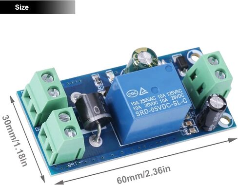 2 pcs DC Power Switch Module 5V~48V 10A Automatic Battery Power Transfer Switch Emergency Automatic Conversion Module with 20awg red and Black Cable Screwdriver for Incubator, Laptop in Saudi Arabia