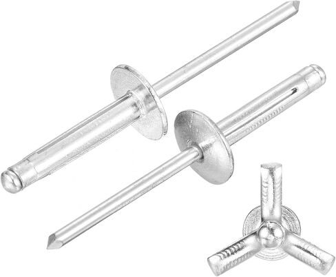UXCELL 25PCS 5/32 "x3/4" ألومنيوم رأس كبير من المسامير ، مسامير قبضة Tri كبيرة الحافة ل DIY ، ورقة معدنية ، إصلاحات السيارات ، الأثاث ، القارب البحري (أسود) in Kuwait