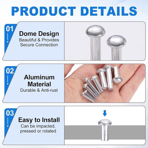 UXCELL 50 PCS Brazier Head الصلبة الصلبة المصنوعة من الألومنيوم ، M5 DIA X 20mm طولها جولة رأس المسامير قارب الألومنيوم لإصلاح القوارب والآلات والطائرات وصناعة السيارات in Saudi Arabia