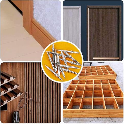 300 Pcs Double-Head Skirting Thread Seamless Nail,Skirting Line Without Marks Nail,Dual-Headed Nails with 3 Installation Barrels,Equipped with Nail Specific Sleeve Tool (300 Pcs) in Saudi Arabia