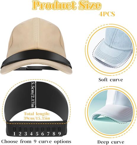 4 PCS HAT BRIM BERDER ، HAT Shaper HAT Curve Tool Skoyer ، HAT RESHAPER EASY SNAP-ON PLASTING BAND LIDS TOTIN in Kuwait