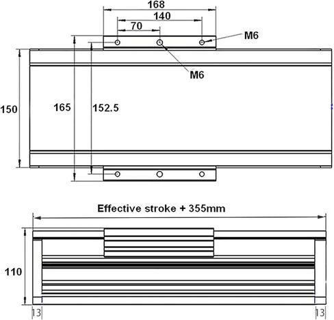 Width 150mm Heavy Load 100mm 200mm 300mm 400mm Travel Fully Enclosed Guide Linear Module 4pcs Sliders Ballscrew Sliding Table(57mm Stepper Bracket,SFU2010-300MM Stroke) in Saudi Arabia