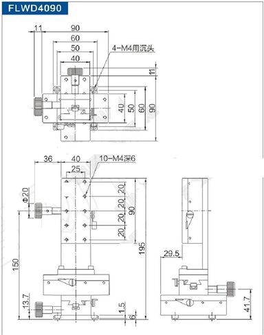 LWD4090 30 مم السفر XYZ 3 محور 40 * 90 مم من منصة التشذيب الدقيقة 49N in Saudi Arabia