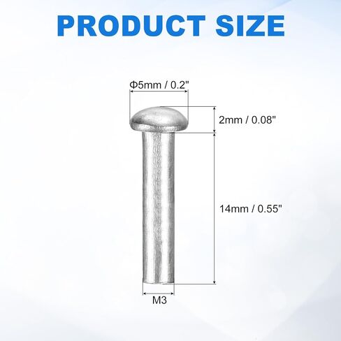 UXCELL 50 PCS Brazier Head الصلبة الصلبة المصنوعة من الألومنيوم ، M5 DIA X 20mm طولها جولة رأس المسامير قارب الألومنيوم لإصلاح القوارب والآلات والطائرات وصناعة السيارات in Saudi Arabia