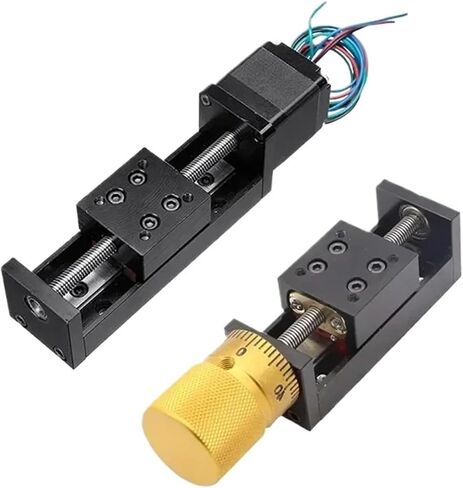 T-Type Mini Sliding Table CNC Z Axis Linear Actuator NEMA11 Linear Motor Kit Manual Slide Stage 1Pcs(Manual Slide Table,100stroke 12mm Pitch) in Saudi Arabia
