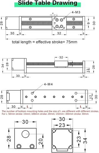 T-Type Mini Sliding Table CNC Z Axis Linear Actuator NEMA11 Linear Motor Kit Manual Slide Stage 1Pcs(Manual Slide Table,100stroke 12mm Pitch) in Saudi Arabia