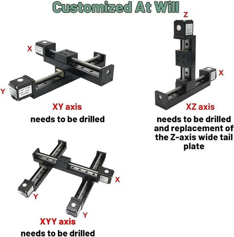 T-Type Mini Sliding Table CNC Z Axis Linear Actuator NEMA11 Linear Motor Kit Manual Slide Stage 1Pcs(Manual Slide Table,100stroke 12mm Pitch) in Saudi Arabia
