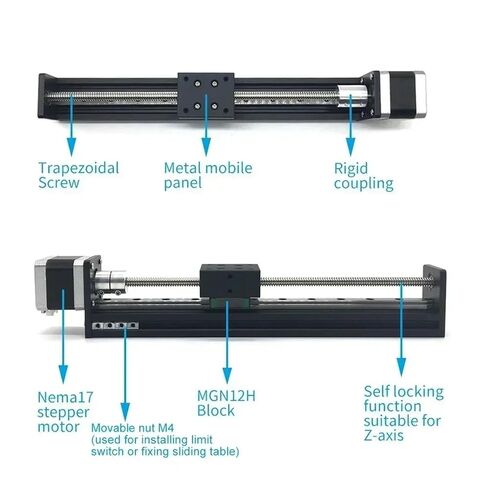 17 Motorized Linear Rail Stage Drive Kit T-Type Mini Sliding Table Motor Kit CNC XYZ Axis Router Table Linear Actuator(0.56Nm Slide Tabler,50mm Stroke) in Saudi Arabia