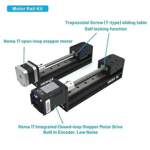 17 Motorized Linear Rail Stage Drive Kit T-Type Mini Sliding Table Motor Kit CNC XYZ Axis Router Table Linear Actuator(0.56Nm Slide Tabler,50mm Stroke) in Saudi Arabia