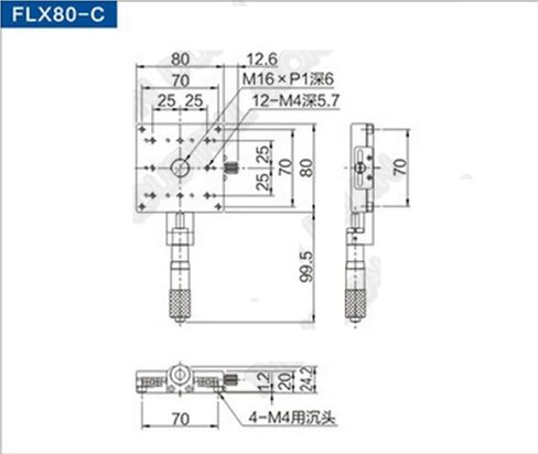 X AXIS 80 * 80 مم من منصة الإزاحة اليدوية منصة تقاطع الأسطوانة. in Kuwait