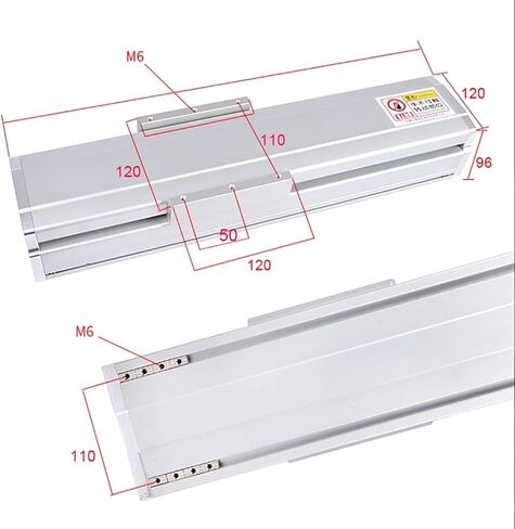 Fully Enclosed Guide Linear Module Heavy Load 120mm Width 1605 1610 Ballscrew 2pcs HGH15CA Block Sliding Table(60mm Servo Bracket,SFU1605-200MM Stroke) in Saudi Arabia