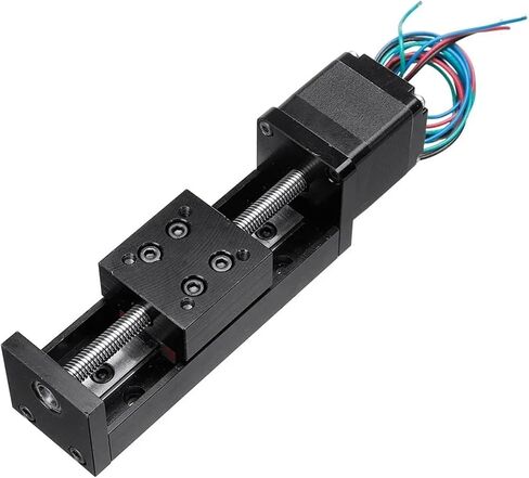 T-Type Mini Sliding Table CNC Z Axis Linear Actuator NEMA11 Linear Motor Kit Manual Slide Stage 1Pcs(Manual Slide Table,100stroke 12mm Pitch) in Saudi Arabia